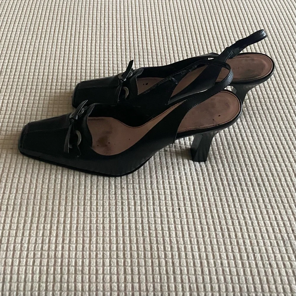 ANTONIO MELANI Black Slingback Heels